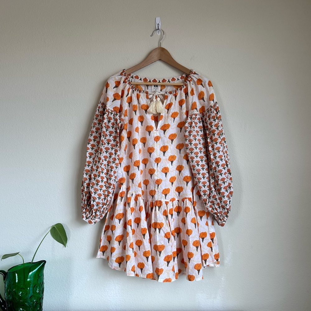 Orange Floral Mini Dress